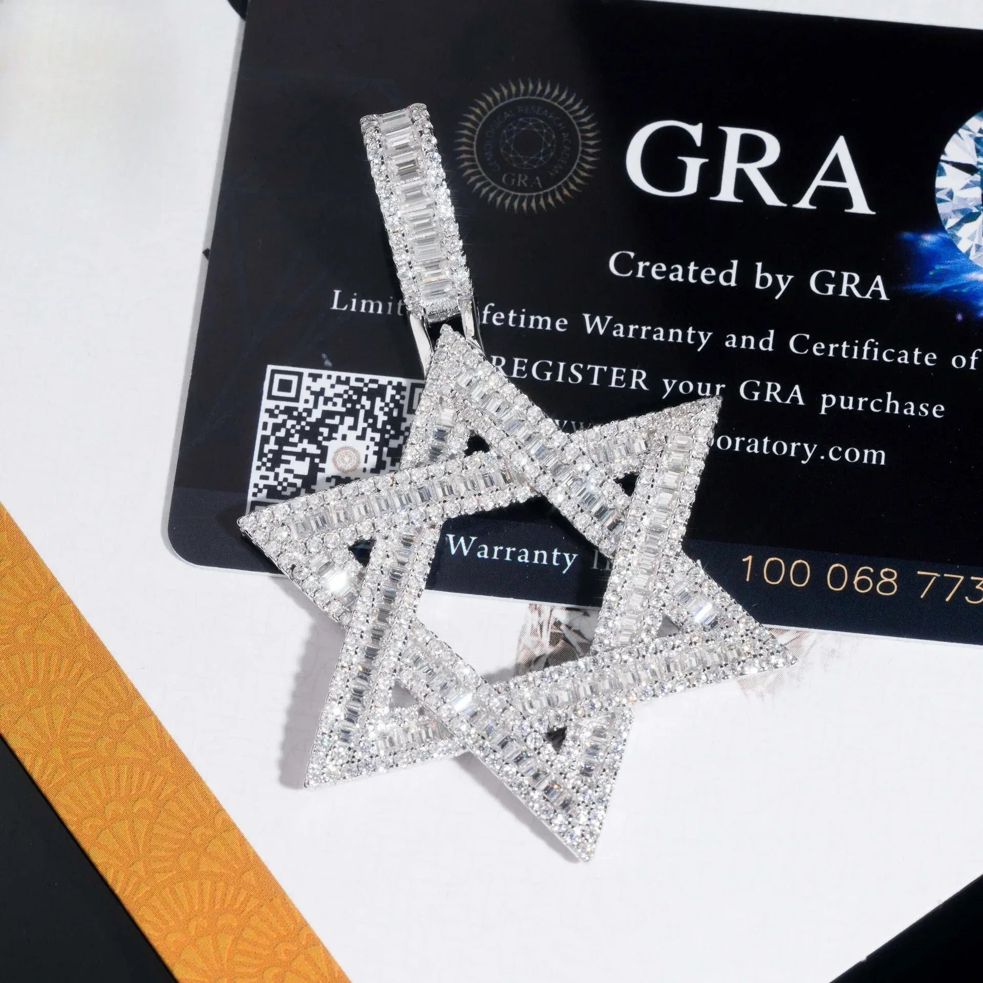 New S925 Silver D Color Moissanite Star Pendant – Hip-Hop Style, Fits Tennis Chain Necklace - CaratixJewelry